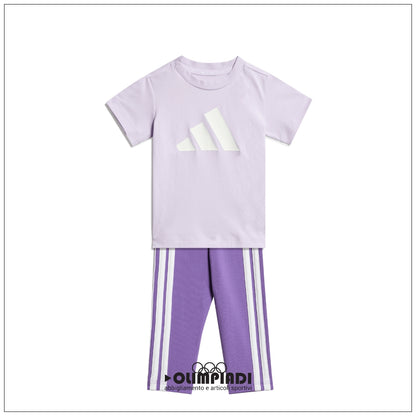 Completo Estivo Neonato Adidas 3-Stripes Set - JY8618 Lilla