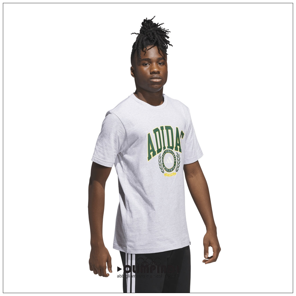 T-Shirt Uomo Adidas Varsity Crest - JV8442 Grigio