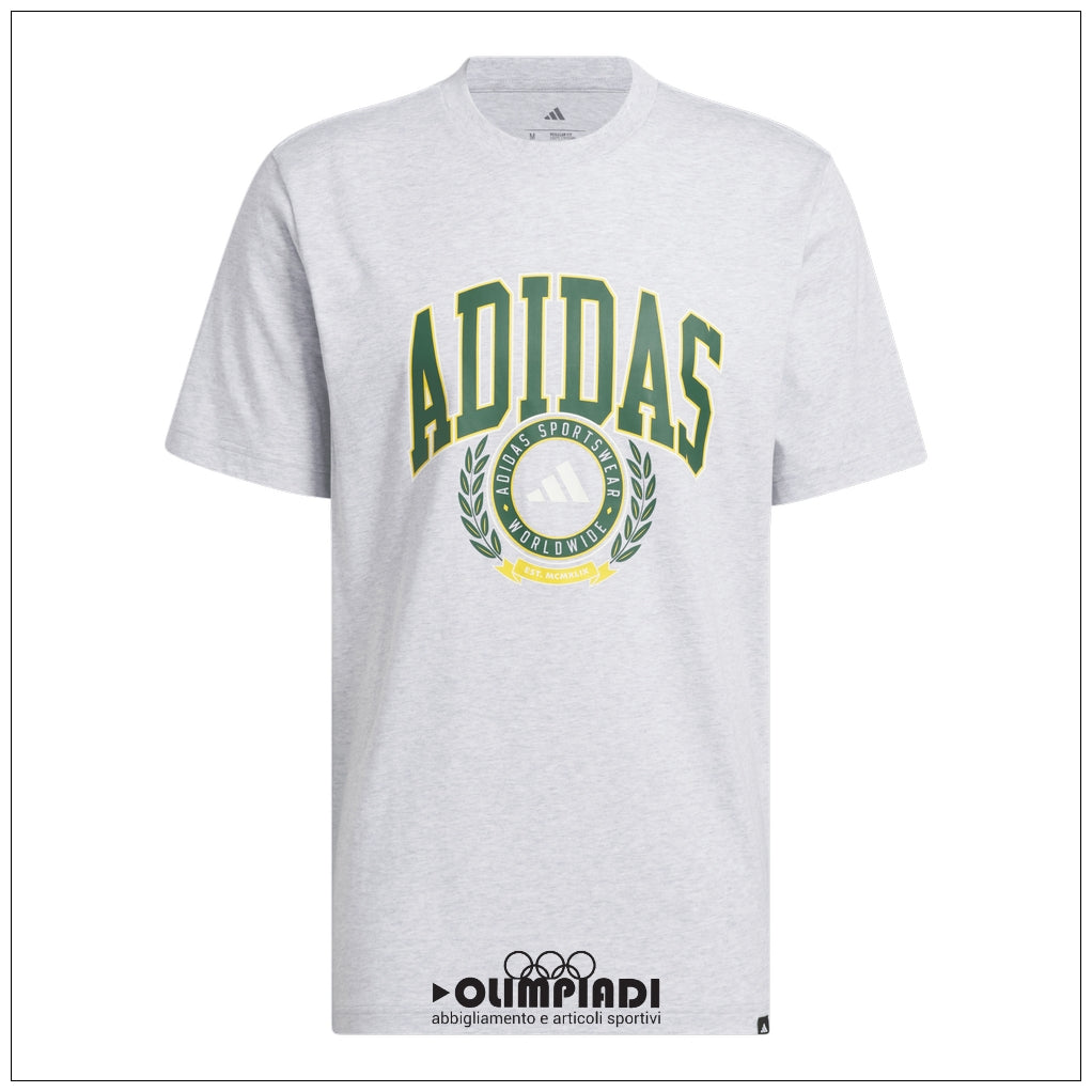 T-Shirt Uomo Adidas Varsity Crest - JV8442 Grigio