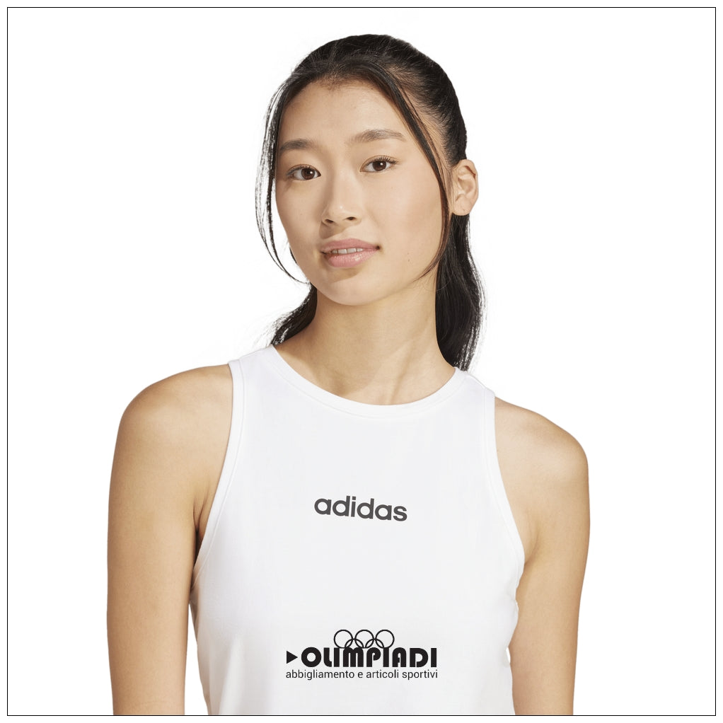 Canotta Adidas Essentials Linear Donna - JC5799 Bianca