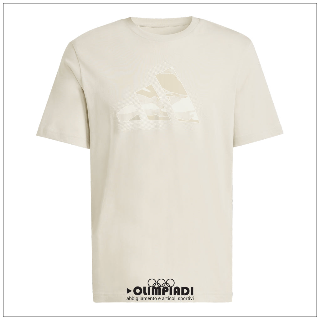 T-Shirt Uomo Adidas Camo Modern Logo - JZ7495 Beige