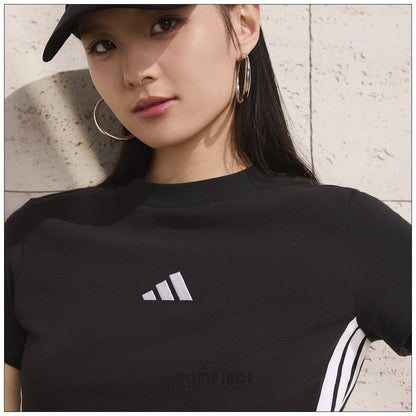 T-Shirt Donna Adidas 3-Stripes Baby Tee - JC8325 Nero