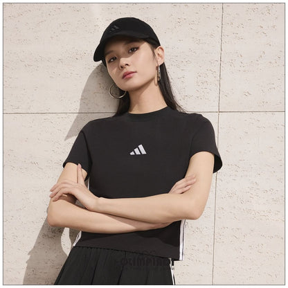 T-Shirt Donna Adidas 3-Stripes Baby Tee - JC8325 Nero