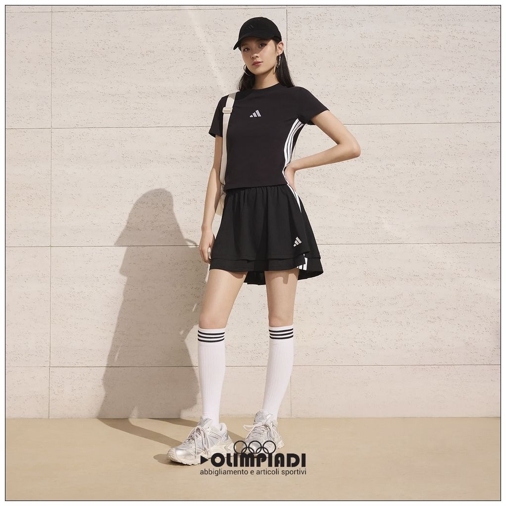 T-Shirt Donna Adidas 3-Stripes Baby Tee - JC8325 Nero