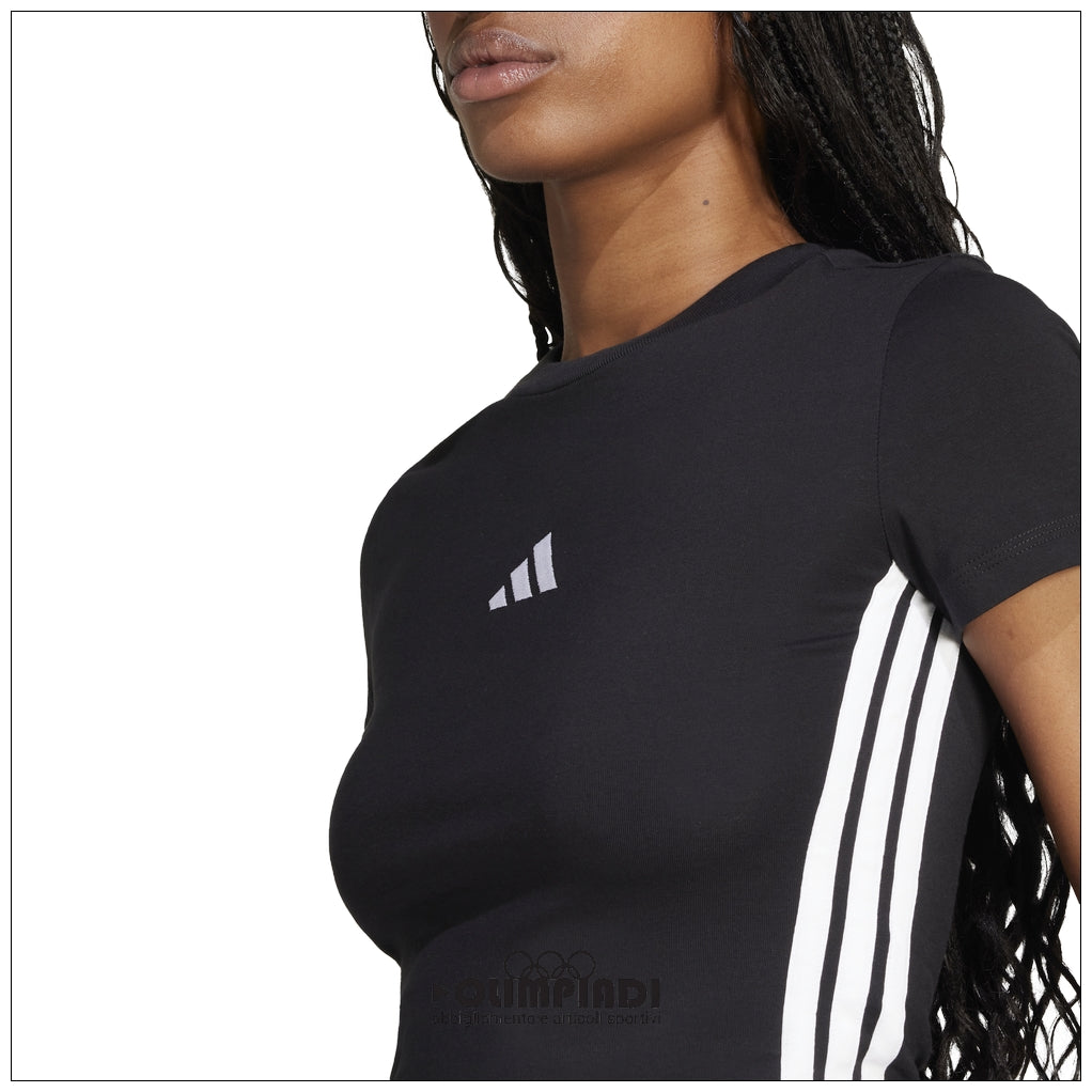 T-Shirt Donna Adidas 3-Stripes Baby Tee - JC8325 Nero