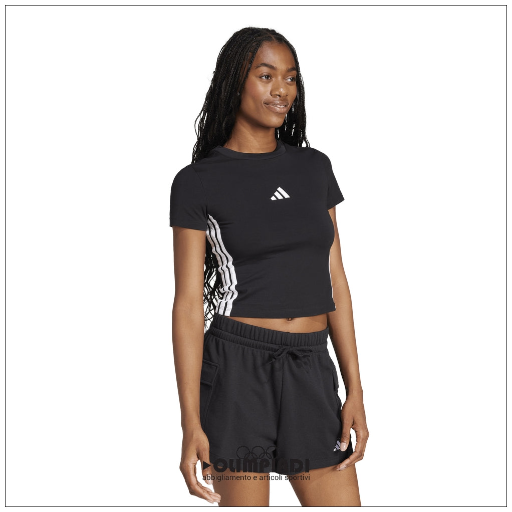 T-Shirt Donna Adidas 3-Stripes Baby Tee - JC8325 Nero