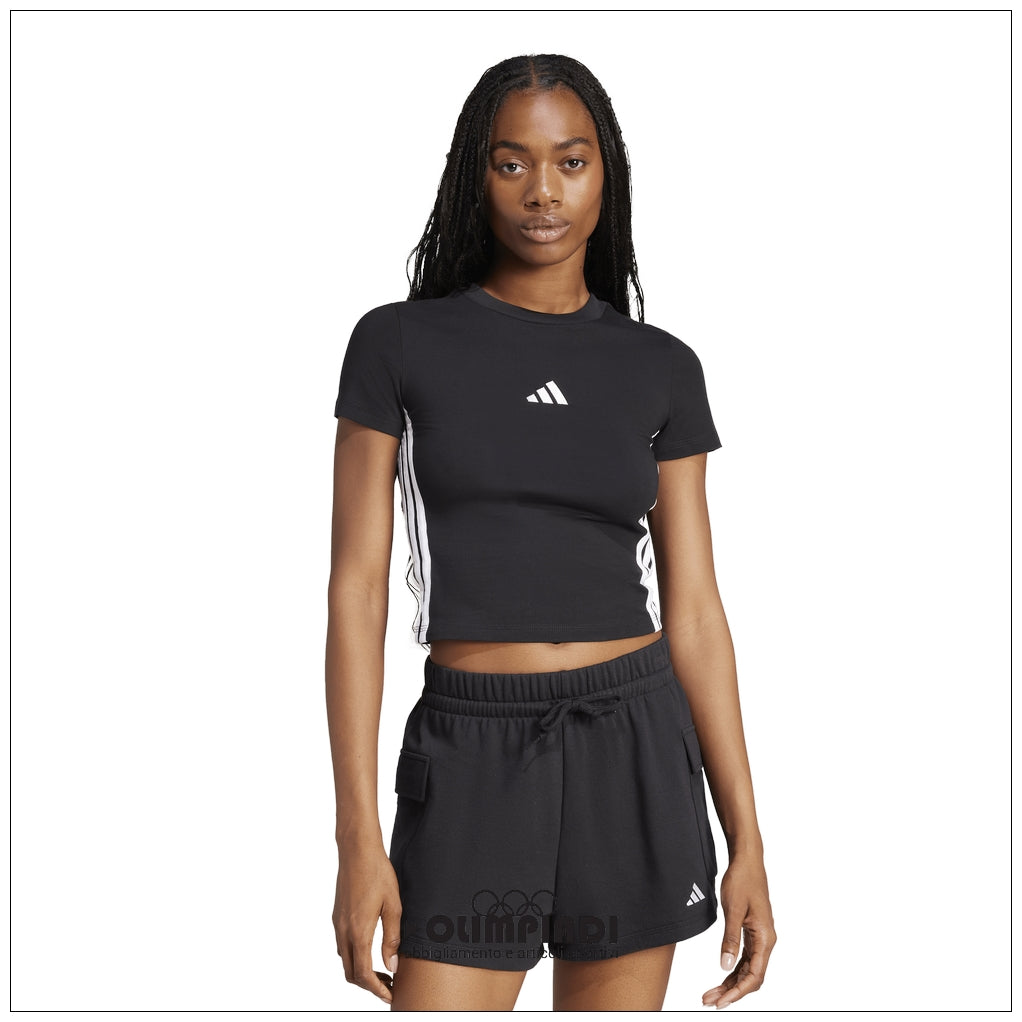 T-Shirt Donna Adidas 3-Stripes Baby Tee - JC8325 Nero