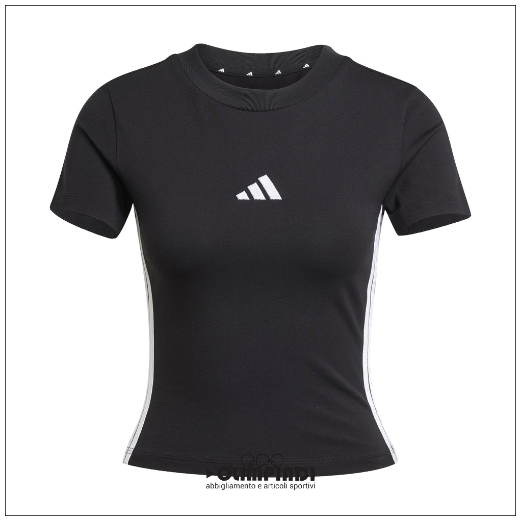 T-Shirt Donna Adidas 3-Stripes Baby Tee - JC8325 Nero