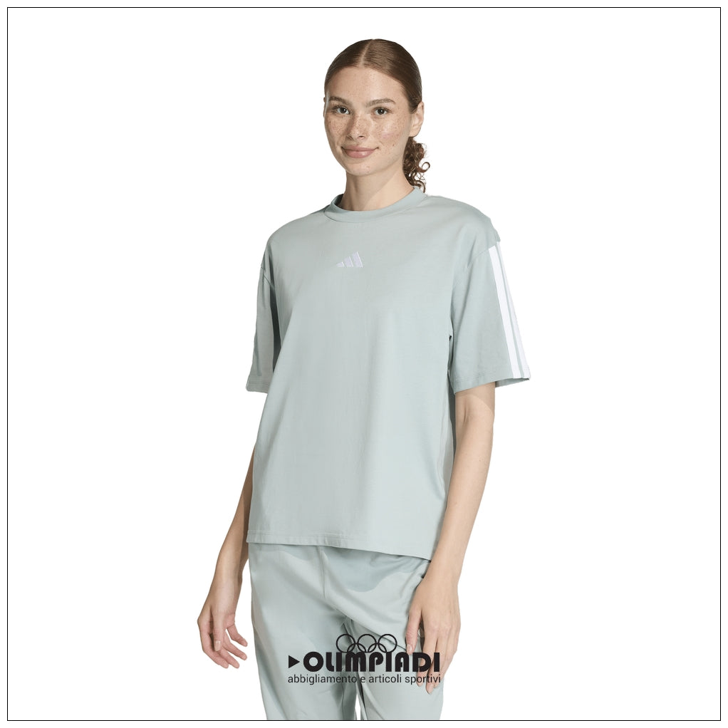 T-Shirt Donna Adidas 3-Stripes Boyfriend - KC5204 | Oversize