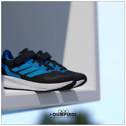 Scarpe Adidas Runfalcon 5 EL K - JP9399 Nero/Azzurro | Ragazzo