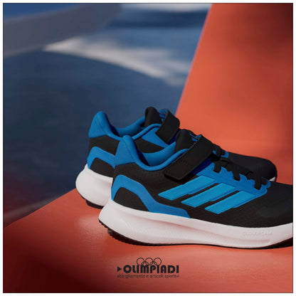 Scarpe Adidas Runfalcon 5 EL K - JP9399 Nero/Azzurro | Ragazzo