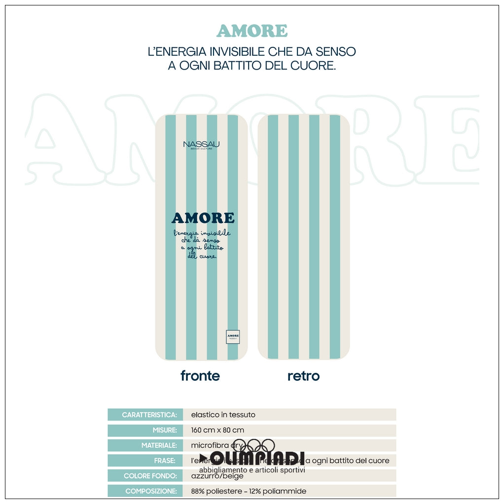 Telo Mare Nassau Microfibra - Amore | Azzurro e Beige