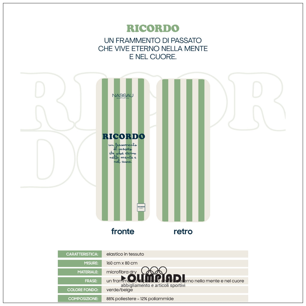 Telo Mare Nassau Microfibra - Ricordo | Verde e Beige