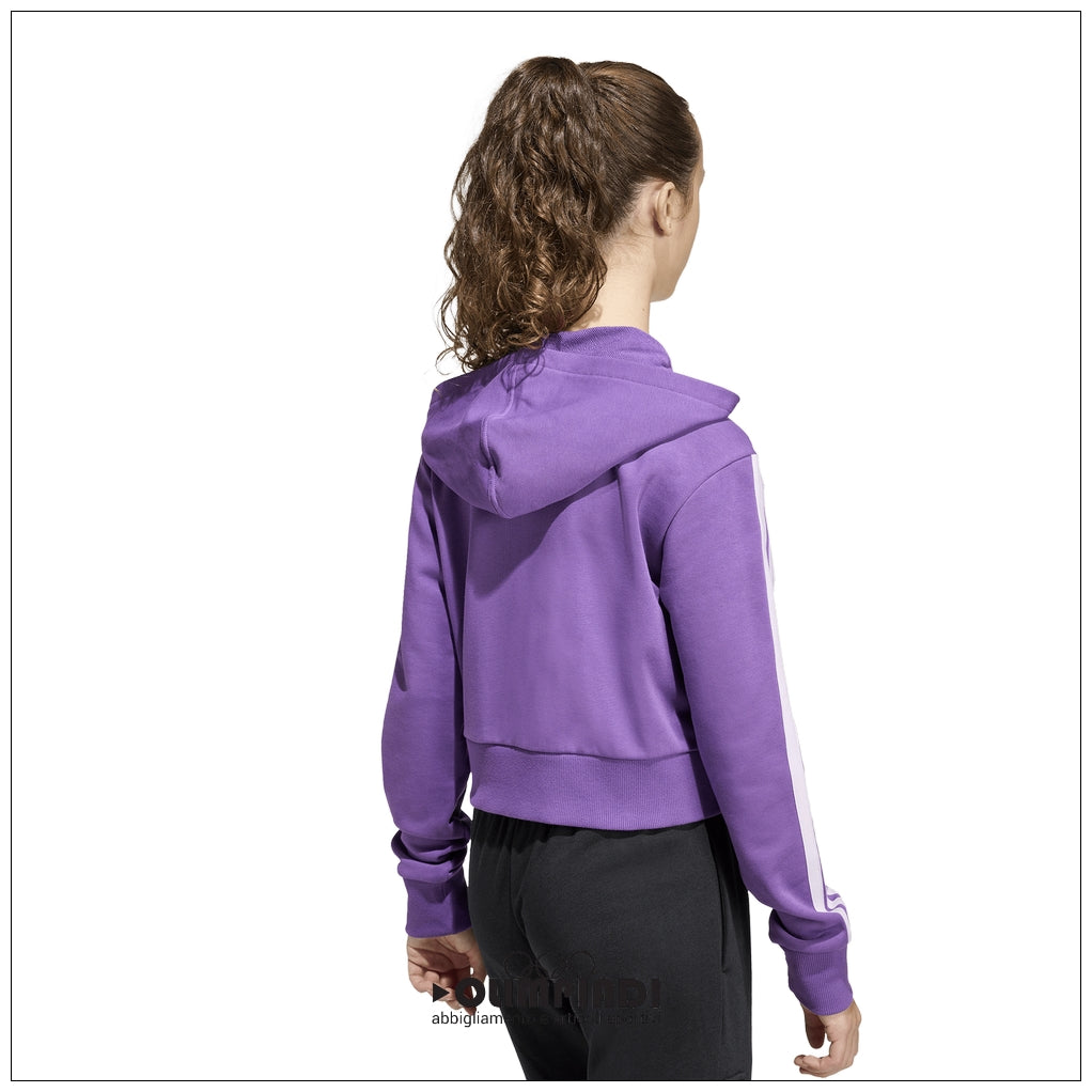Felpa Cropped Ragazza Adidas 3-Stripes Full Zip - KE3013