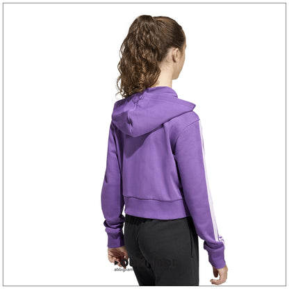 Felpa Cropped Ragazza Adidas 3-Stripes Full Zip - KE3013