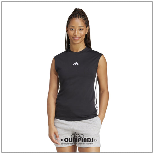 Canotta Donna Adidas Essentials 3-Stripes - JD4984 | Nero