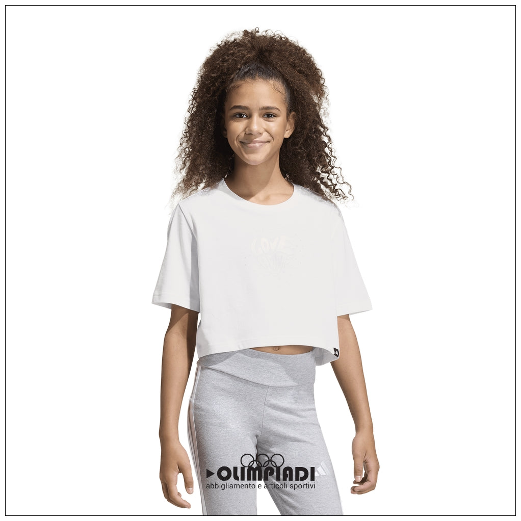 T-Shirt Ragazza Adidas Glam Tee - KA2972 | Bianco