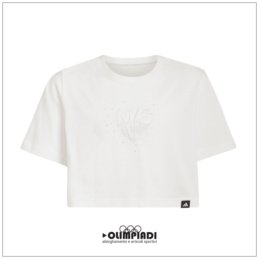 T-Shirt Ragazza Adidas Glam Tee - KA2972 | Bianco