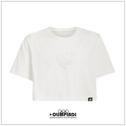 T-Shirt Ragazza Adidas Glam Tee - KA2972 | Bianco