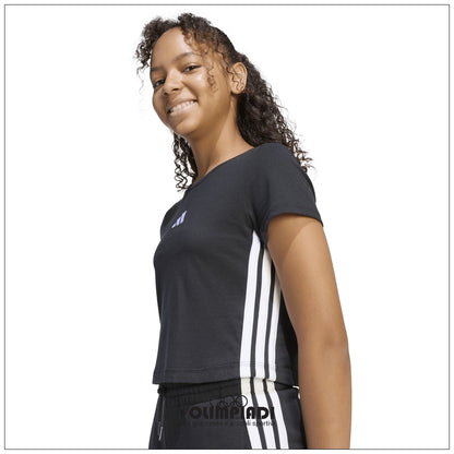 T-Shirt Ragazza Adidas 3-Stripes Baby Tee - JZ1211 | Nero