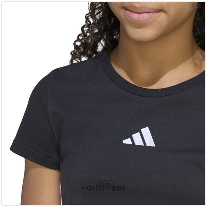 T-Shirt Ragazza Adidas 3-Stripes Baby Tee - JZ1211 | Nero