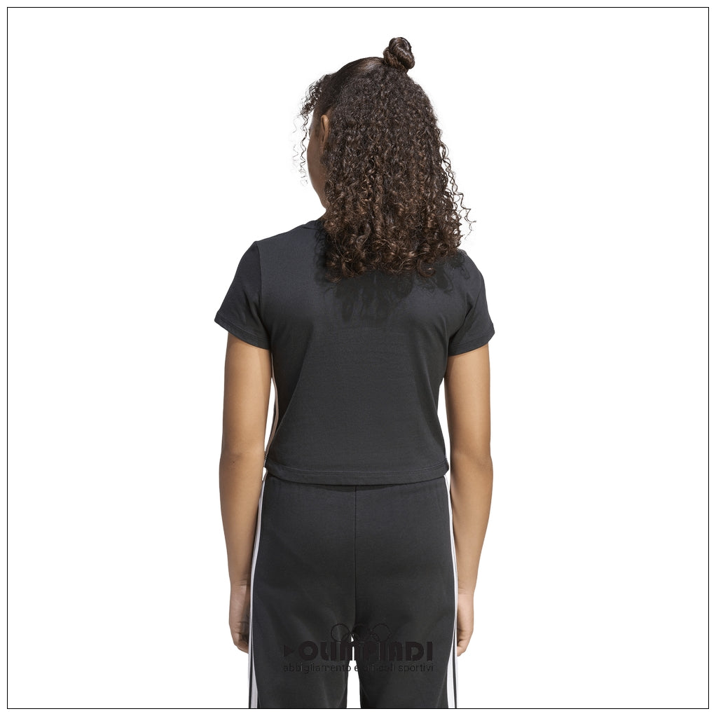T-Shirt Ragazza Adidas 3-Stripes Baby Tee - JZ1211 | Nero