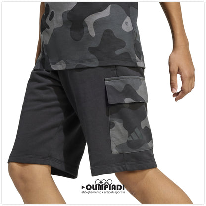 Pantaloncini Ragazzo Adidas Camo French Terry Shorts - KB6840 | Nero