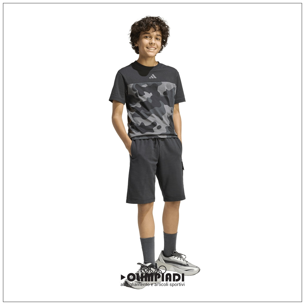 Pantaloncini Ragazzo Adidas Camo French Terry Shorts - KB6840 | Nero
