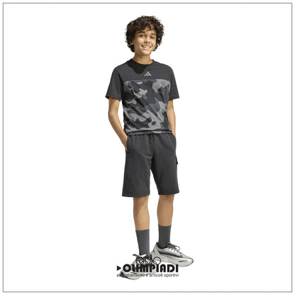 Pantaloncini Ragazzo Adidas Camo French Terry Shorts - KB6840 | Nero