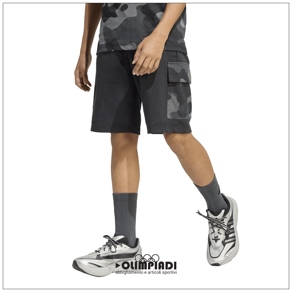 Pantaloncini Ragazzo Adidas Camo French Terry Shorts - KB6840 | Nero