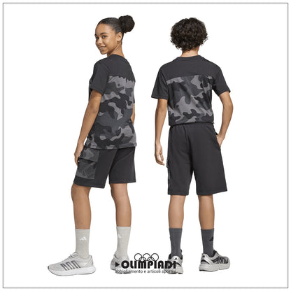 Pantaloncini Ragazzo Adidas Camo French Terry Shorts - KB6840 | Nero