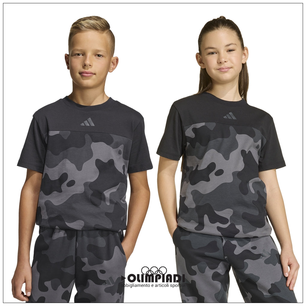 T-Shirt Ragazzo/a Adidas Camo Tee - KS1518 | Nero e Carbon
