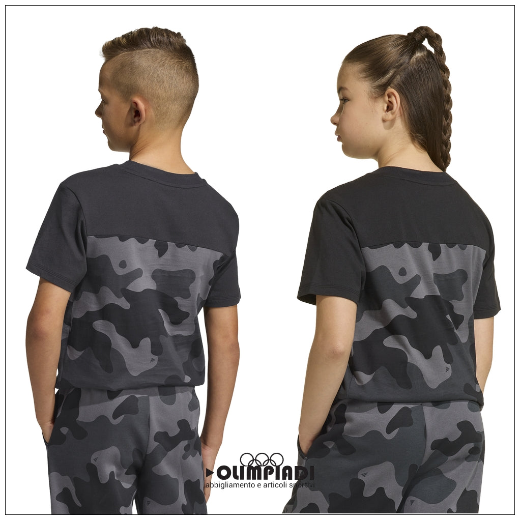 T-Shirt Ragazzo/a Adidas Camo Tee - KS1518 | Nero e Carbon