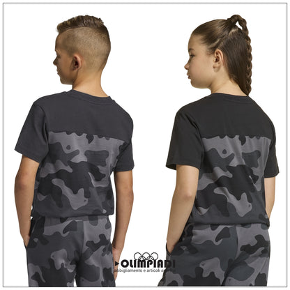 T-Shirt Ragazzo/a Adidas Camo Tee - KS1518 | Nero e Carbon