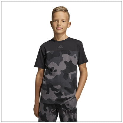 T-Shirt Ragazzo/a Adidas Camo Tee - KS1518 | Nero e Carbon