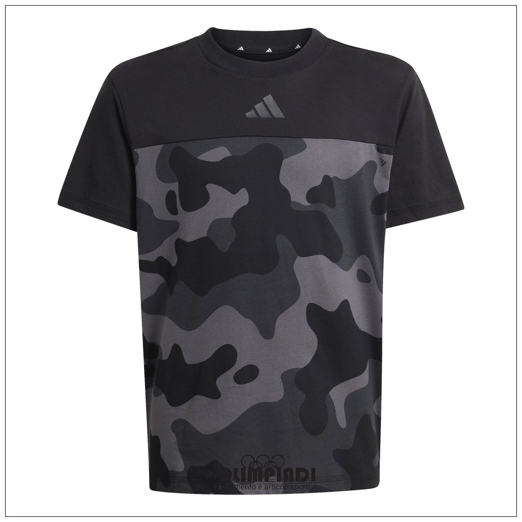 T-Shirt Ragazzo/a Adidas Camo Tee - KS1518 | Nero e Carbon
