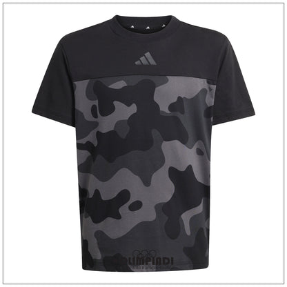 T-Shirt Ragazzo/a Adidas Camo Tee - KS1518 | Nero e Carbon