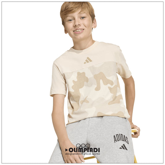 T-Shirt Ragazzo/a Adidas Camo Tee - KD3388 | Panna e Sabbia
