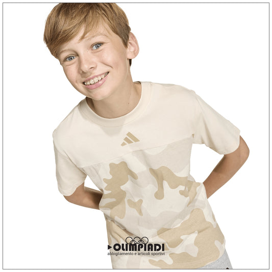 T-Shirt Ragazzo/a Adidas Camo Tee - KD3388 | Panna e Sabbia