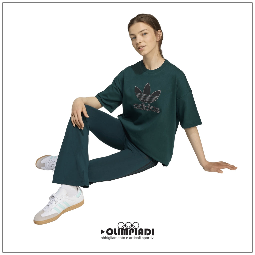 Leggings Svasati Donna Adidas Originals Flare - JV8617 | Verde Scuro