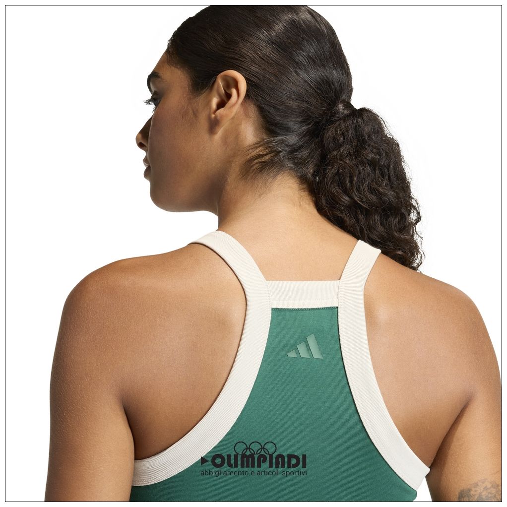 Canotta Crop Donna Adidas Tank Top - JZ0195 | Verde