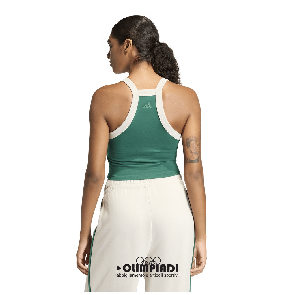 Canotta Crop Donna Adidas Tank Top - JZ0195 | Verde