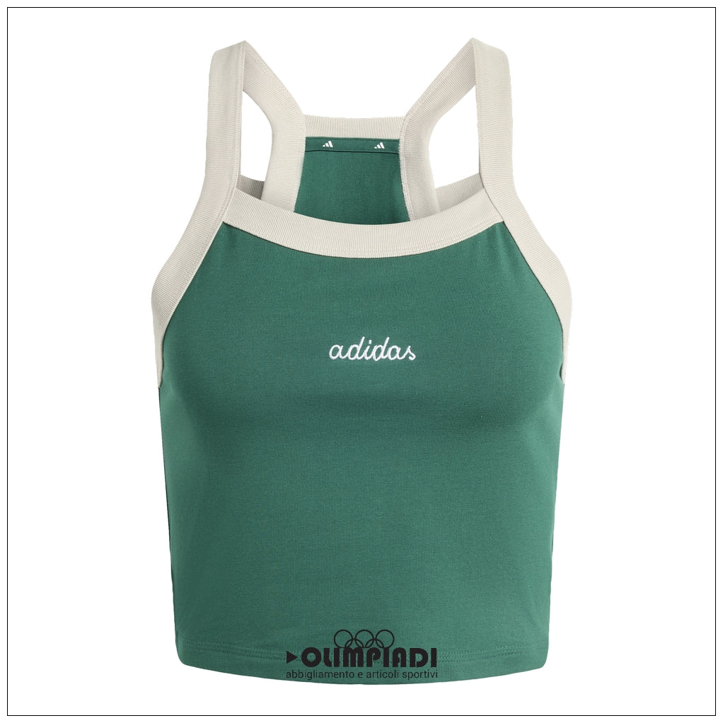 Canotta Crop Donna Adidas Tank Top - JZ0195 | Verde