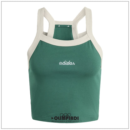 Canotta Crop Donna Adidas Tank Top - JZ0195 | Verde