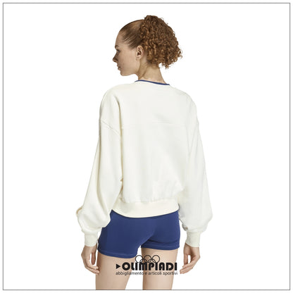 Felpa Cropped Donna Adidas Statement Seasonal - JZ1074 | Bianco Panna