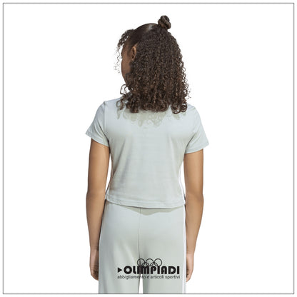 T-Shirt Corta Ragazza Adidas 3-Stripes Baby Tee - JZ1212 | Verde Acqua