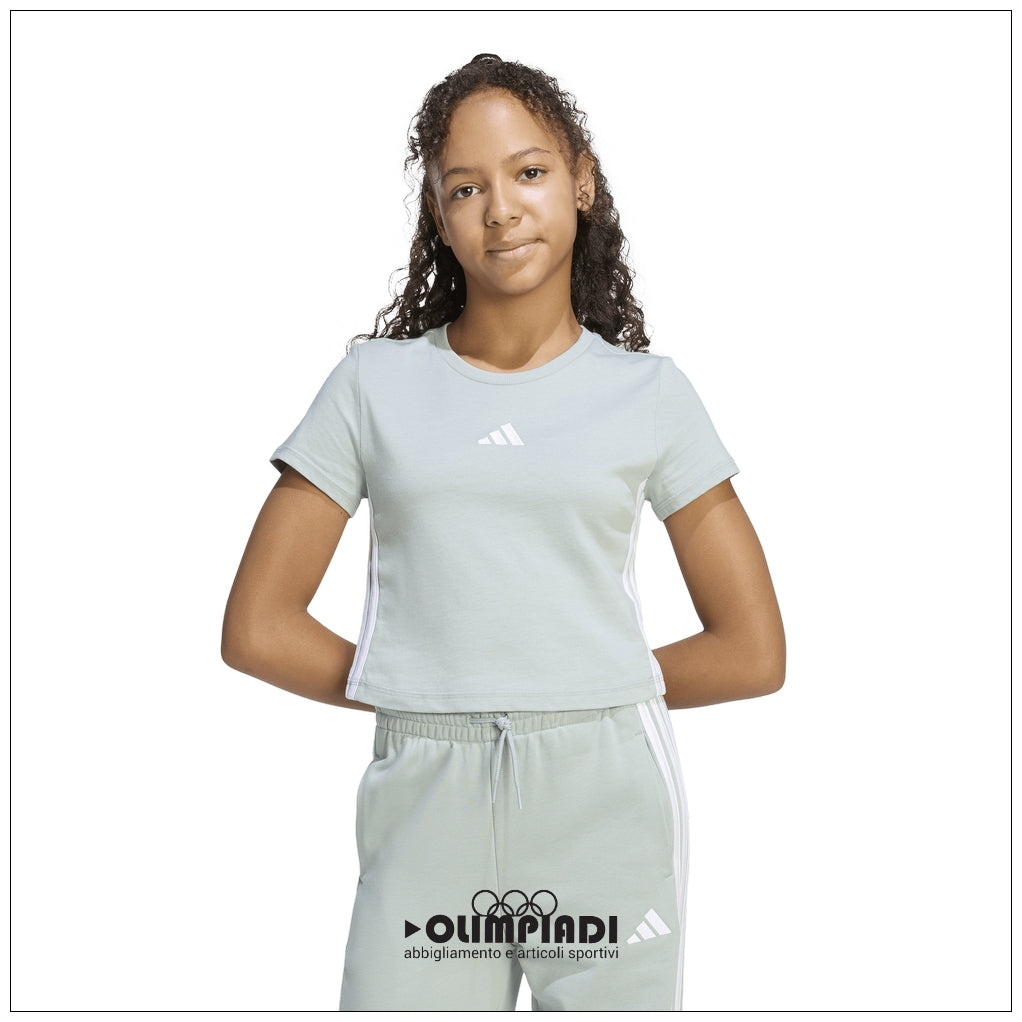 T-Shirt Corta Ragazza Adidas 3-Stripes Baby Tee - JZ1212 | Verde Acqua