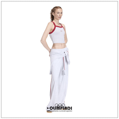 Canotta Crop Donna Adidas Tank Top - KC3938 | Grigio Chiaro e Rosso