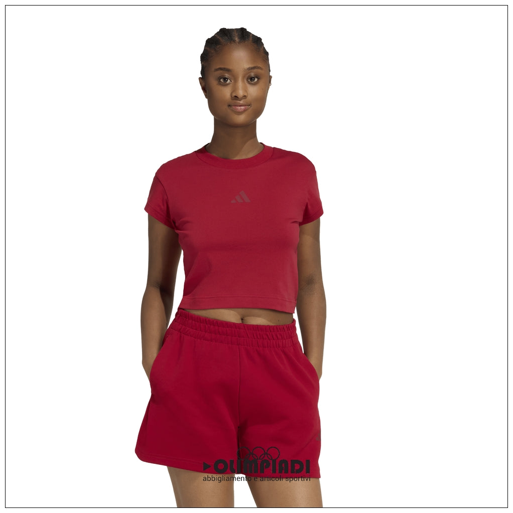 T-Shirt Corta Donna Adidas Sportswear Baby Tee - KD7720 | Rosso