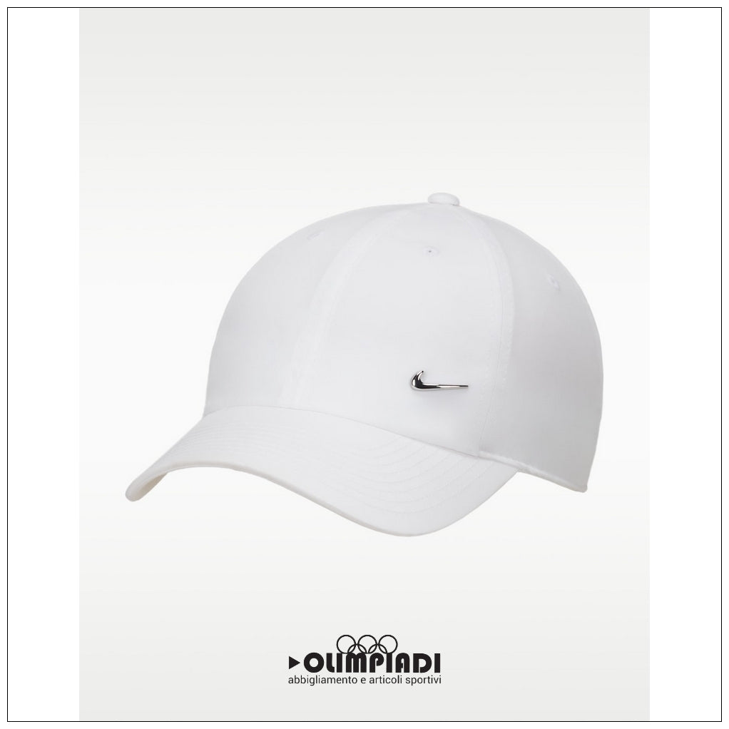 Cappellino Unisex Nike Club Cap Metal Swoosh - FB5372-100 | Bianco